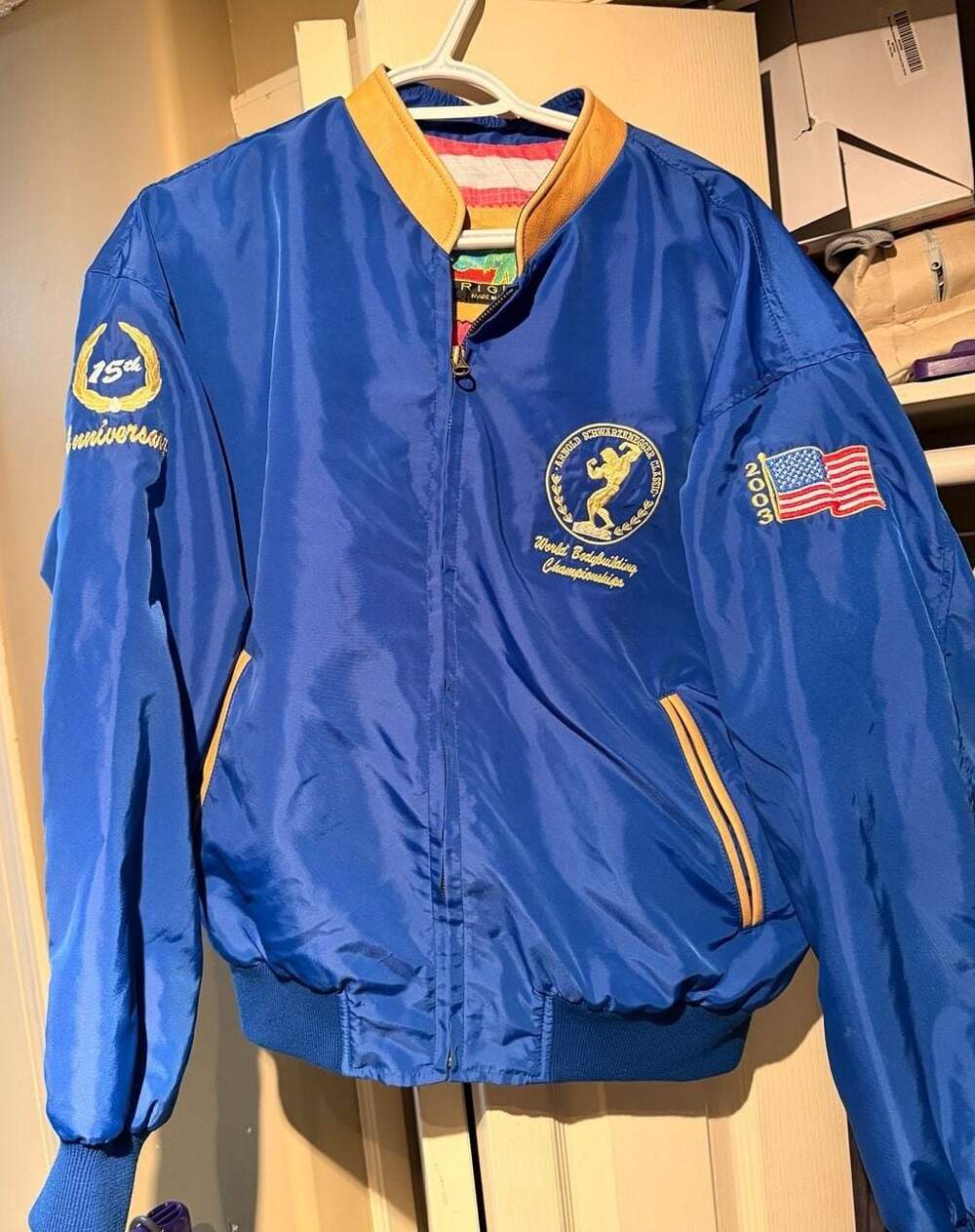 Vtg 2003 Ltd Edition Nowak 
Arnold Schwarzenegger
Bodybuilding bomber Sz Large